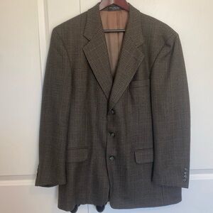 Gianfranco Ruffini Wool Brown Plaid‎ Jacket